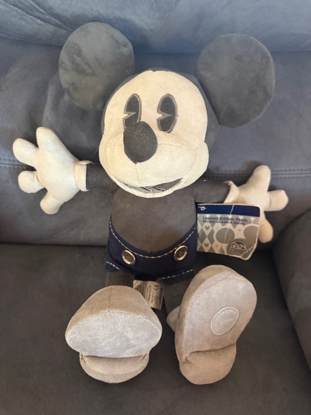 Disney Black & Cream Mickey Mouse Plush Limited Edition Plush 25th Anniversary